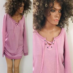 LAST ONE! ISABEL MATERNITY NWT Lace-Up TUNIC TOP / MINI DRESS S